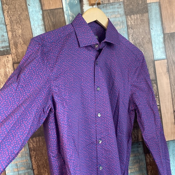 Van Heusen blue Hawaii slim stretch button down top - Picture 6 of 16